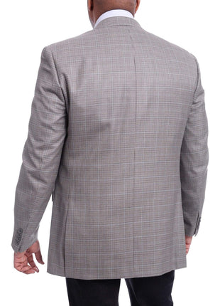 I Uomo BLAZERS I Uomo Gray Houndstooth With Subtle Blue Overcheck Silk Wool Blazer Sportcoat