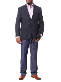 Thumbnail for I Uomo BLAZERS I Uomo Mens Blue Check 100% Wool Regular Fit 2 Button Blazer Sport Coat