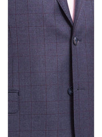 Thumbnail for I Uomo BLAZERS I Uomo Mens Regular Fit Blue Glen Plaid 2 Button Wool Blazer Sportcoat
