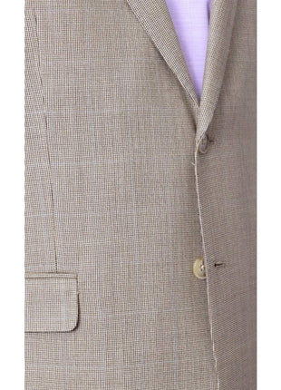 I Uomo BLAZERS I Uomo Mens Tan Silk Wool Blend Regular Fit Blazer Sportcoat