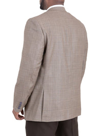 Thumbnail for I Uomo BLAZERS I Uomo Regular Fit Tan Stepweave Two Button Silk Wool Blend Blazer Sportcoat