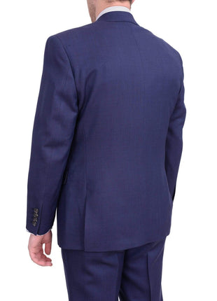 I Uomo TWO PIECE SUITS I Uomo Mens Regular Fit Blue Nailhead Two Button Wool Suit
