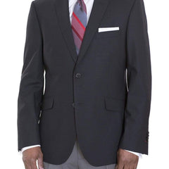 Ideal BLAZERS Ideal Slim Fit Black Textured Half Lined Stretch Wool Blazer Suit Jacket