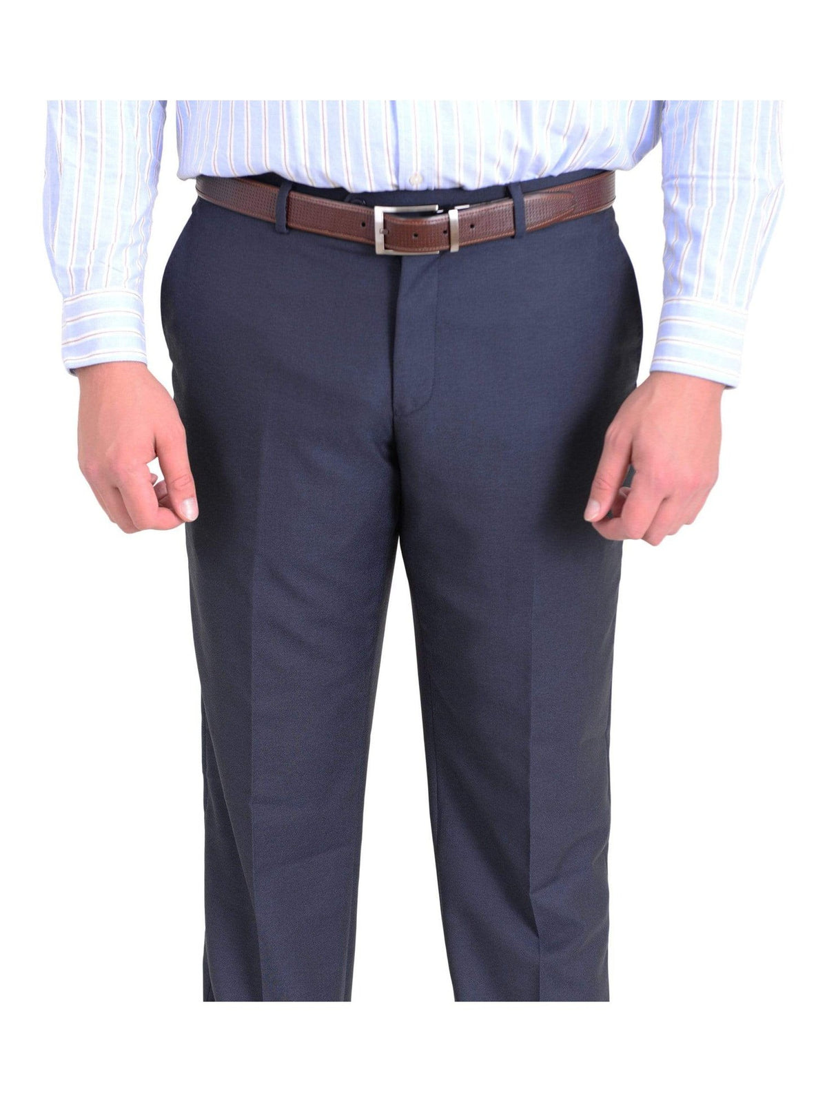 Ideal Sale Pants 30W Ideal Slim Fit Solid Blue Flat Front Wool Dress Pants