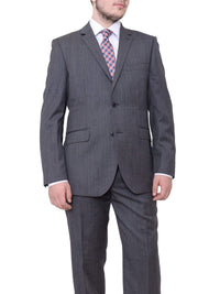 Thumbnail for Ideal TWO PIECE SUITS Gray Stepweave / 38R 32W Mens Ideal Slim Fit 2 Button 100% Wool Suit