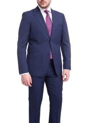 Ideal TWO PIECE SUITS Ideal Slim Fit Blue Houndstooth Two Button Wool Suit