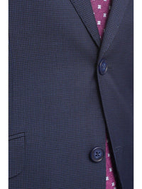 Thumbnail for Ideal TWO PIECE SUITS Ideal Slim Fit Blue Houndstooth Two Button Wool Suit