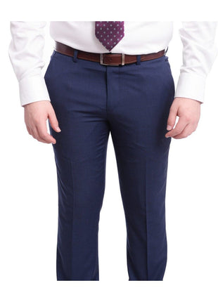 Ideal TWO PIECE SUITS Ideal Slim Fit Blue Houndstooth Two Button Wool Suit