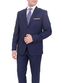 Thumbnail for Ideal TWO PIECE SUITS Ideal Slim Fit Blue Mini Check Two Button Wool Suit With Peak Lapels