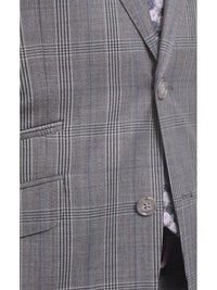 Thumbnail for Ideal TWO PIECE SUITS Ideal Slim Fit Gray Plaid Two Button Wool Suit With Peak Lapels