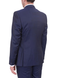 Thumbnail for Ideal TWO PIECE SUITS Ideal Slim Fit Heather Blue Two Button Wool Suit With Peak Lapels