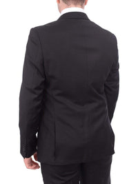 Thumbnail for Ideal TWO PIECE SUITS Ideal Slim Fit Solid Black Two Button Wool Suit With Peak Lapels