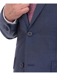 Thumbnail for Ideal TWO PIECE SUITS Ideal Slim Fit Solid Blue Two Button Wool Suit With Peak Lapels