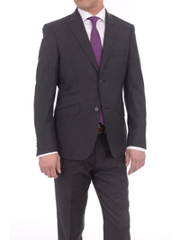 Thumbnail for Ideal TWO PIECE SUITS Ideal Slim Fit Solid Charcoal Two Button Wool Suit With Peak Lapels