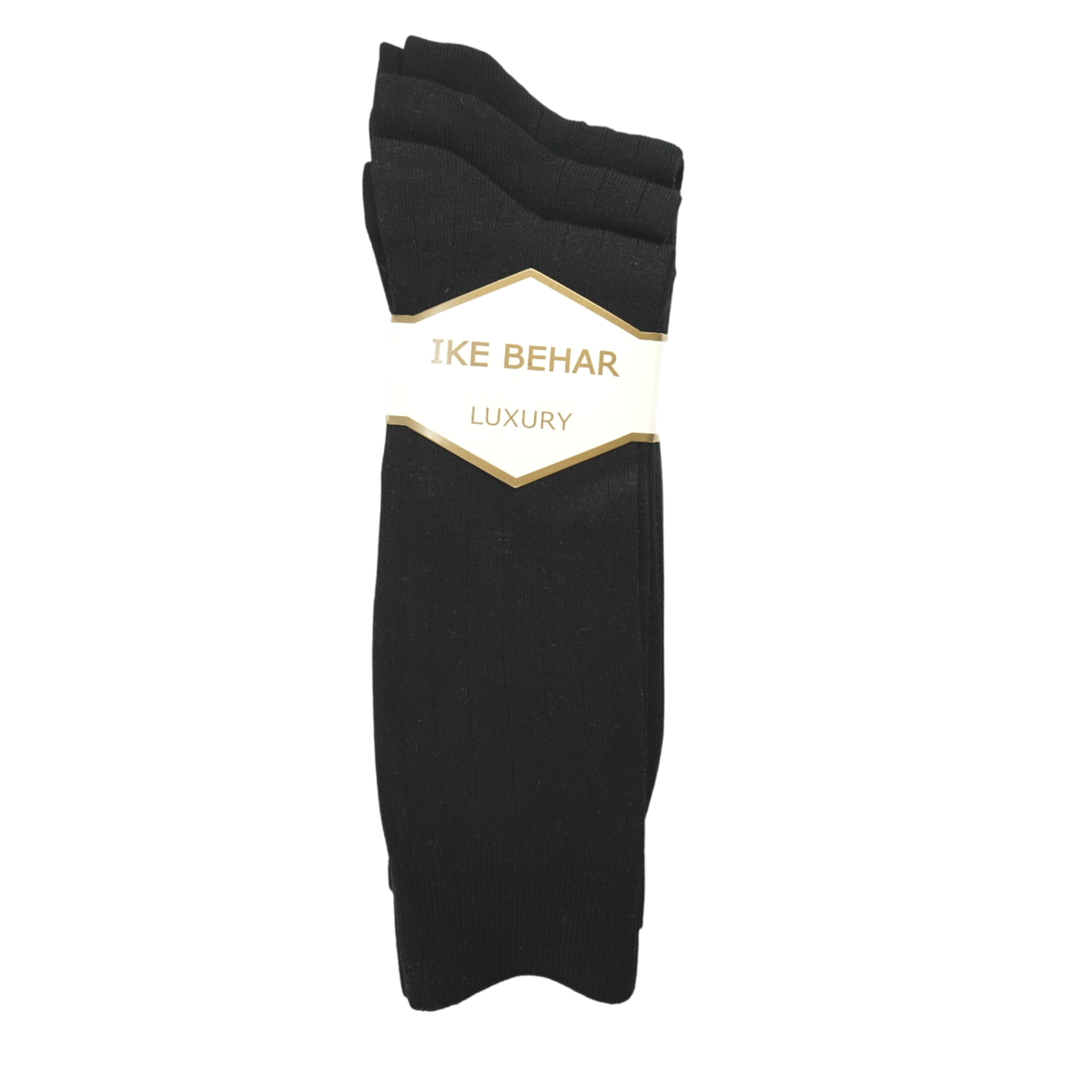 Ike Behar ACCESSORIES Ike Behar Mens Solid Black 3 Pack Bamboo Socks