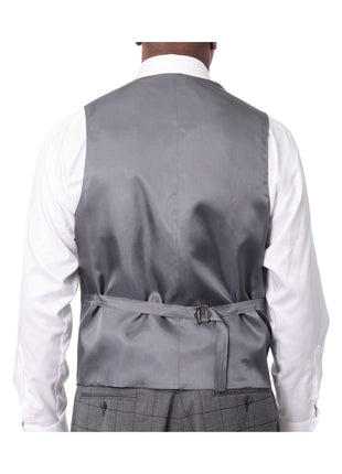 Italiano Italiano Mens Gray Windowpane 100% Zegna Wool Slim Fit 2 Piece Suit
