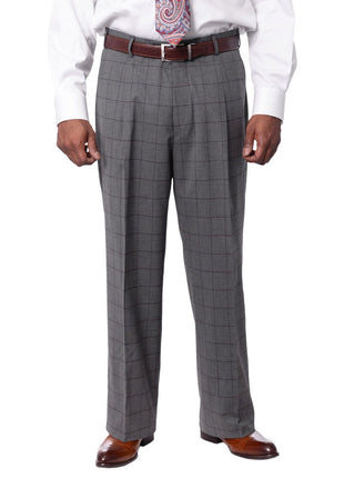 Italiano Italiano Mens Gray Windowpane 100% Zegna Wool Slim Fit 2 Piece Suit
