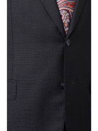 Thumbnail for Italiano TWO PIECE SUITS Italiano Men's Navy Blue Birds Eye Wool Slim Fit Suit