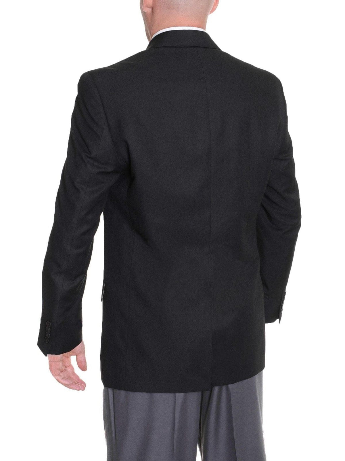 IZOD BLAZERS Izod Classic Fit Solid Black Two Button Blazer Sportcoat