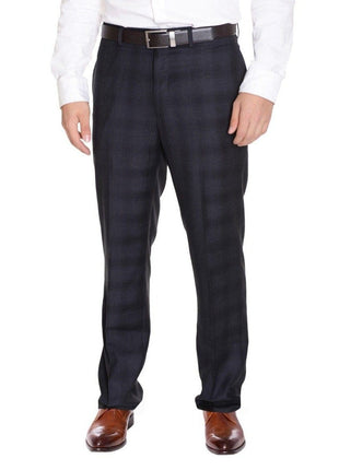 Calvin Klein PANTS Calvin Klein Slim Fit Charcoal Gray Plaid Flat Front Washable Dress Pants