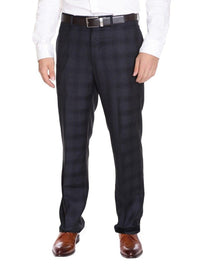 Thumbnail for Calvin Klein PANTS Calvin Klein Slim Fit Charcoal Gray Plaid Flat Front Washable Dress Pants