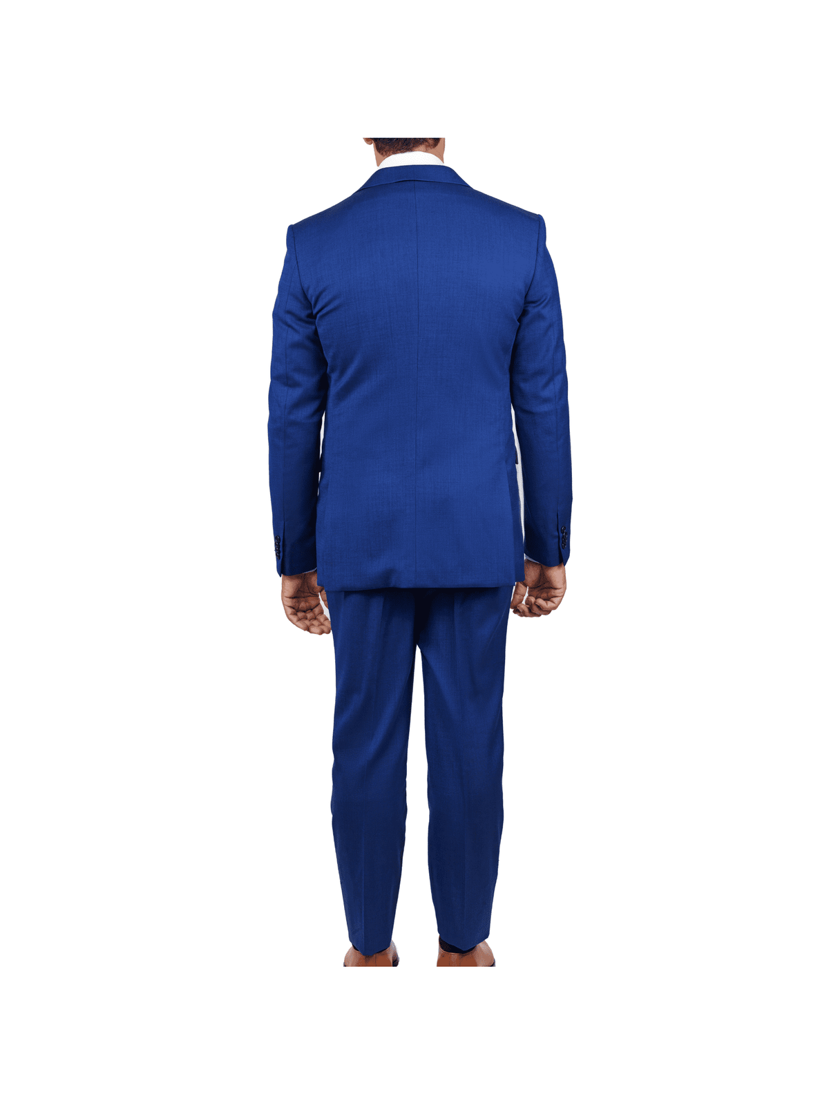 back view of John Varvatos blue wool slim fit suit