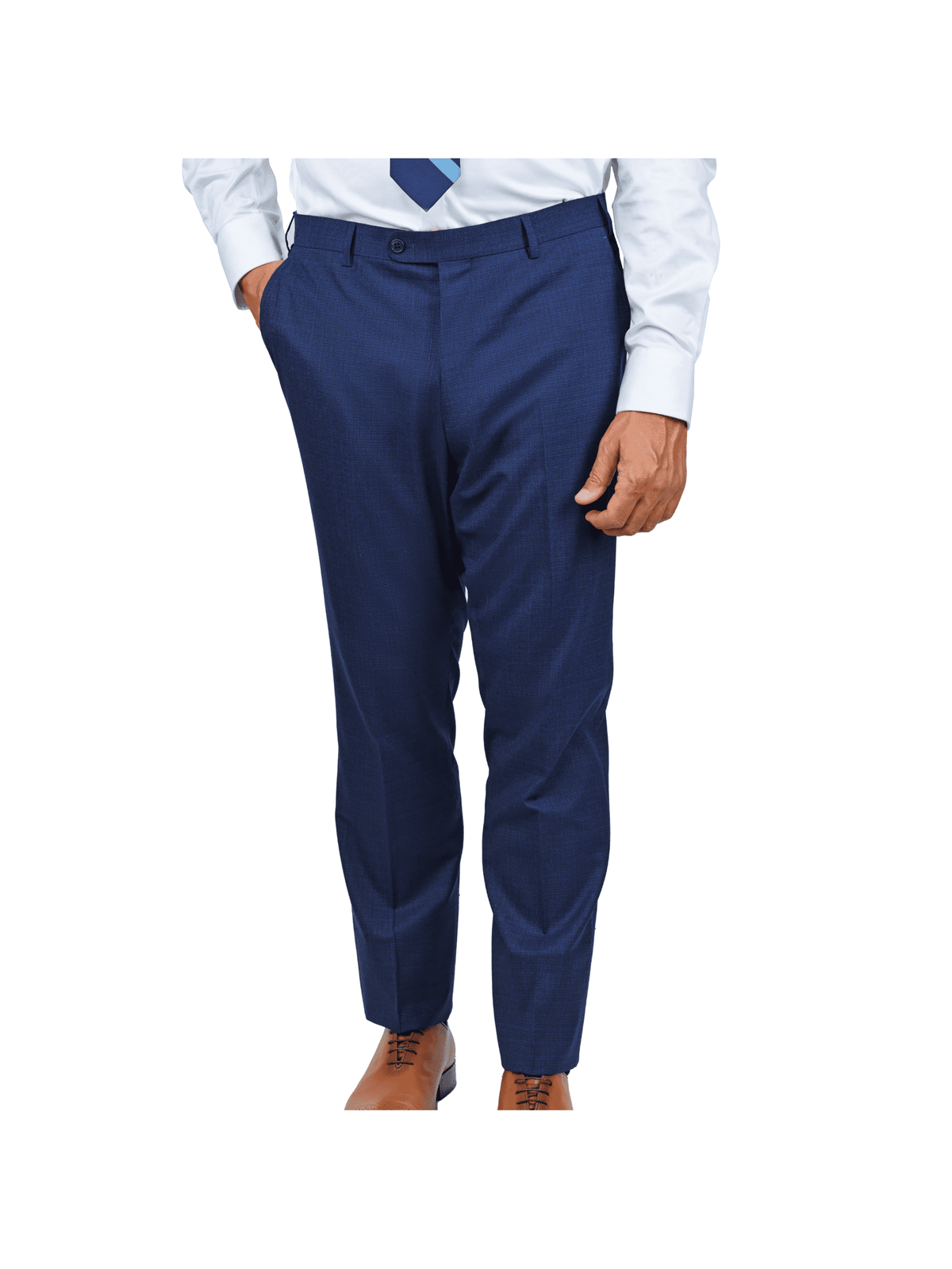 John Varvatos SUITS John Varvatos Mens Slim Fit Solid Blue Textured Two Button Wool Stretch Suit