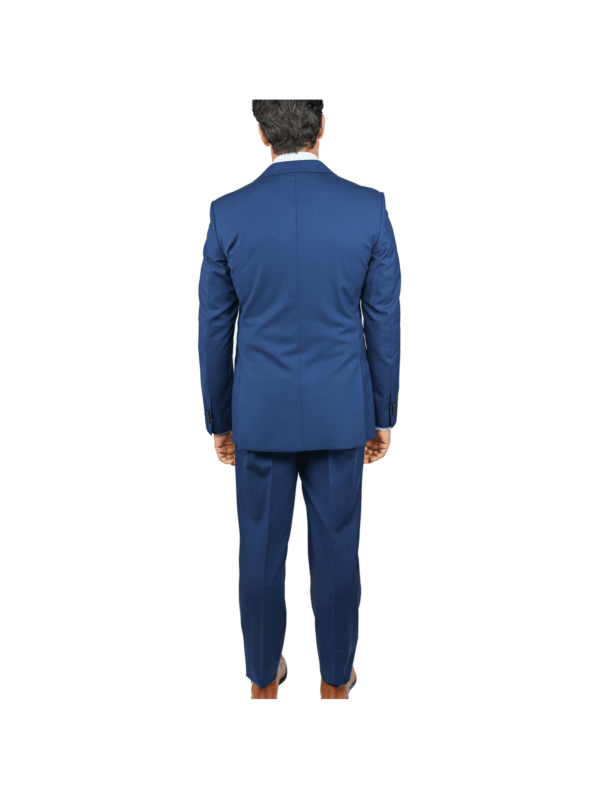 back view of John Varvatos blue slim fit suit