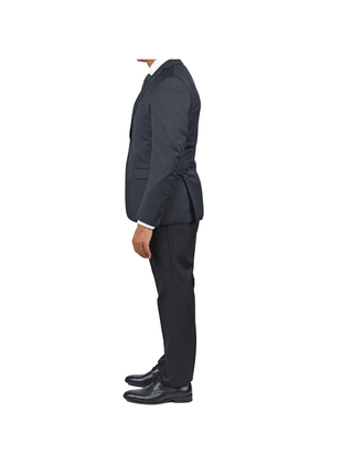 side view of John Varvatos black slim fit men's suit