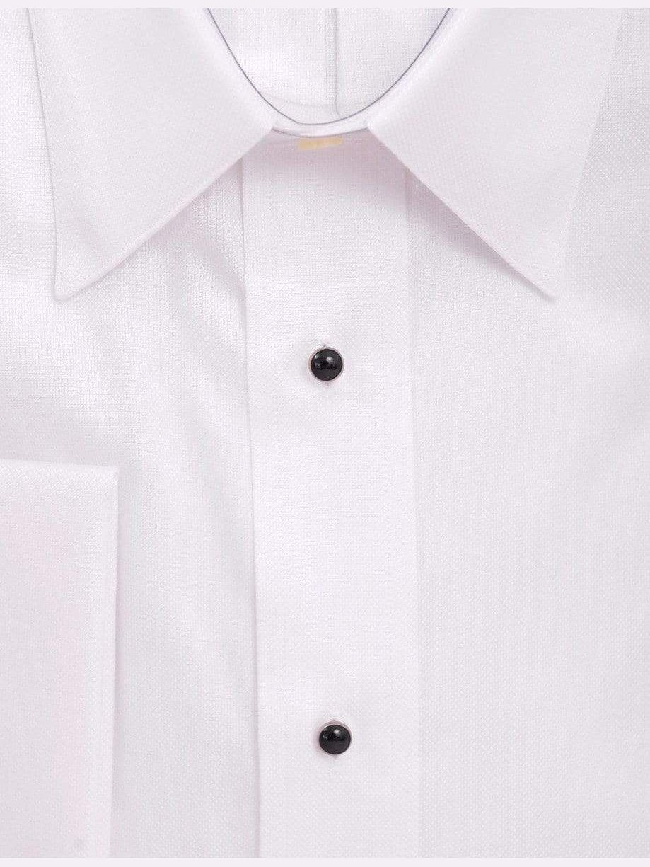Jos A Bank Jos A Bank Classic Fit Textured White French Cuff Cotton Tuxedo Shirt