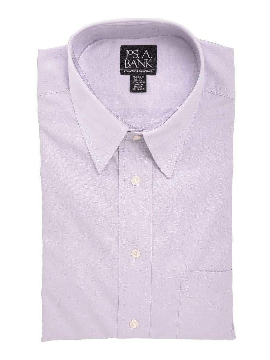 Jos A Bank SHIRTS 15 1/2 / 32/33 Jos A Bank Tailored Fit Light Purple 100% Cotton Traveler's Dress Shirt