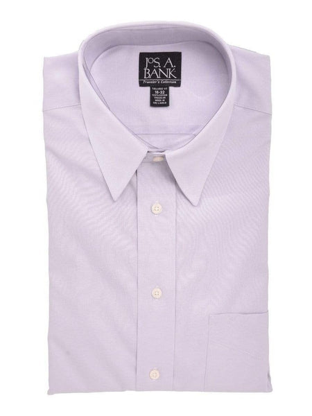 Jos A Bank Tailored Fit Light Purple 100% Cotton Traveler's Dress Shirt