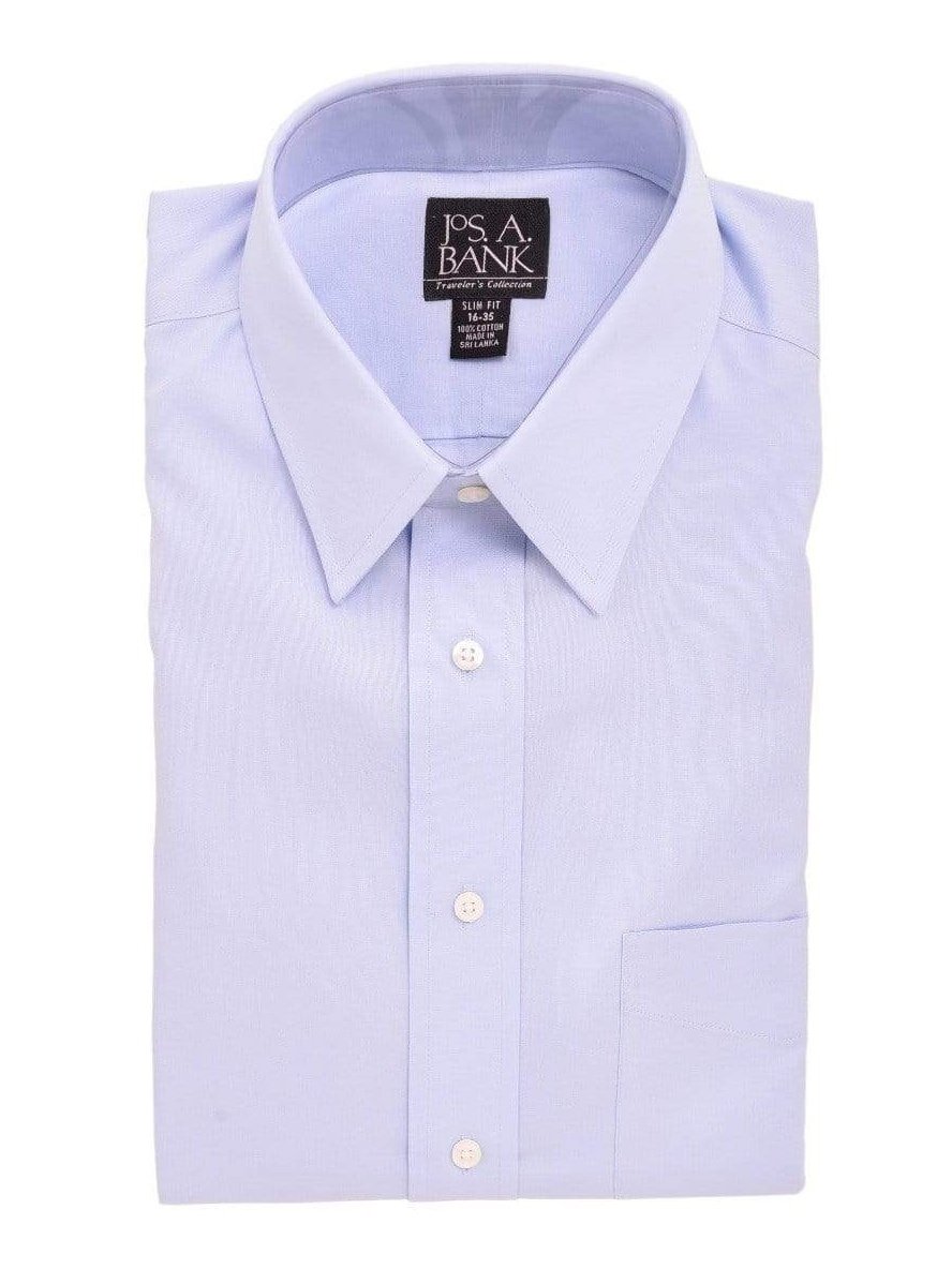 Shop Jos A Bank Blue 100% Cotton Shirt The Suit Depot