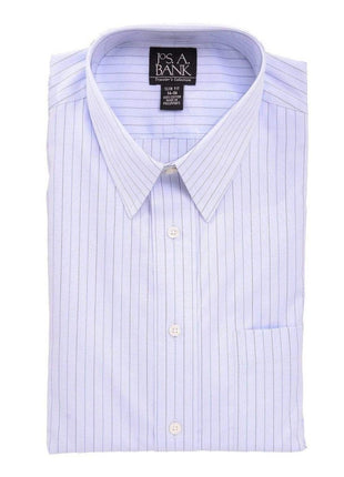 Jos A Bank SHIRTS 16 / 34/35 Jos A Bank Mens 100% Cotton Blue Striped Slim Fit Dress Shirt