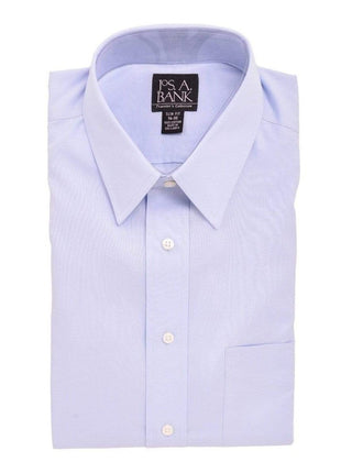 Jos A Bank SHIRTS 17 1/2 / 36/37 Jos A Bank Slim Fit Travelers Collection Light Blue Cotton Dress Shirt