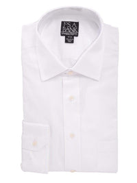 Thumbnail for Jos A Bank SHIRTS 17 / 34/35 Jos A Bank Mens 100% Cotton Solid White Regular Fit Barrel Cuff Dress Shirt