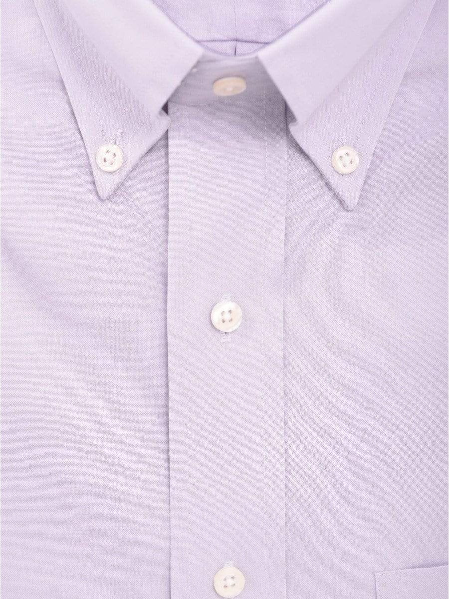 Jos A Bank SHIRTS Jos A Bank Tailored Fit Solid Light Purple Button-down Collar Cotton Dress Shirt