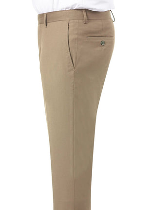Kent Park PANTS Kent & Park Mens Solid Khaki Tan Regular Fit Flat Front Dress Pants