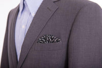 Thumbnail for Kiton Pocket Squares Kiton Black Brand Name Print Silk Pocket Square Handmade In Italy