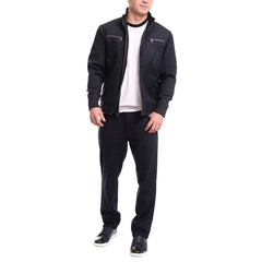 Mens jacket with hot sale leather elbow patches