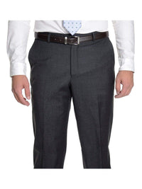 Thumbnail for Label E PANTS Mens Modern Fit Gray Pindot Flat Front Wool Dress Pants