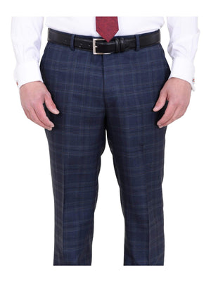 Cavani | Cavani Hardy Navy Check Slim Fit Trousers - MENSWEARR