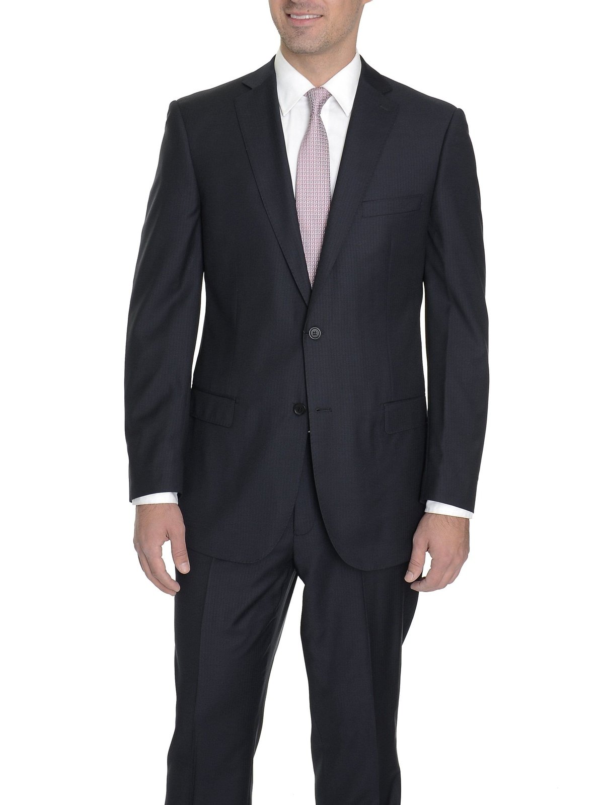 Modern Fit Blue Striped Wool Suit - The Suit Depot