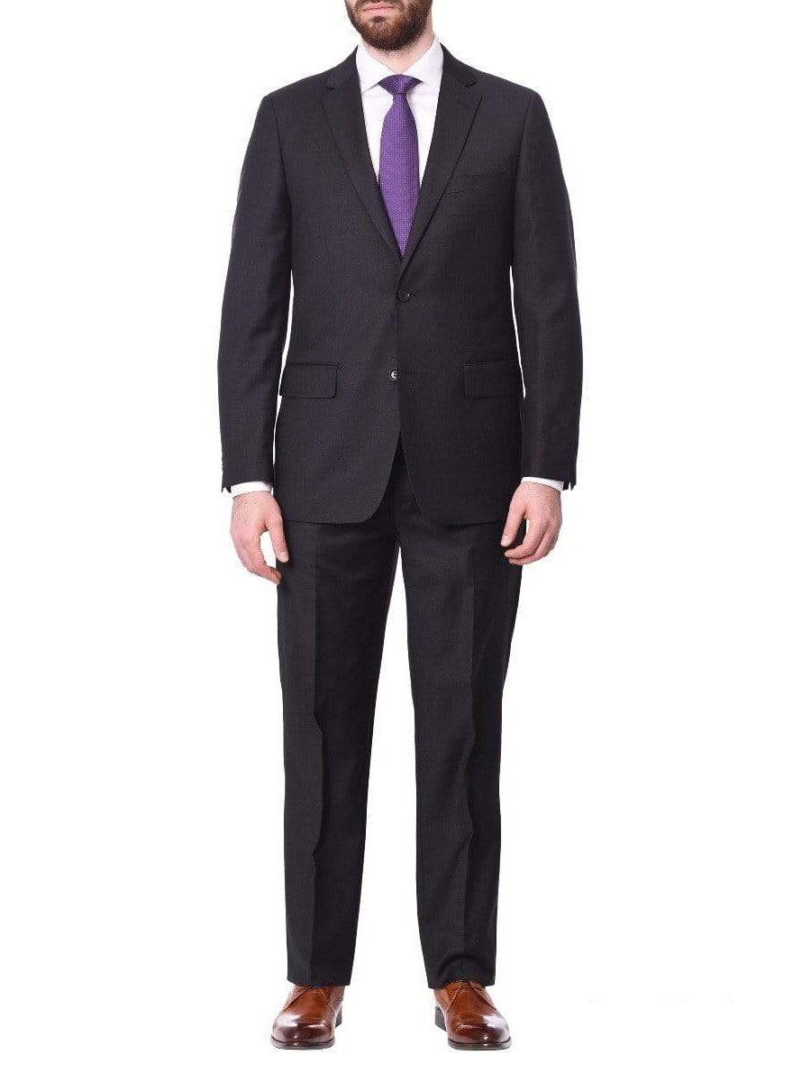Label M Bestselling Items Charcoal Gray / 40R Mens Classic Fit Two Button 100% Wool Wrinkle Resistant Suit - Charcoal Gray