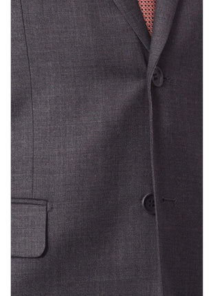 Label M Bestselling Items Mens Classic Fit Two Button 100% Wool Wrinkle Resistant Suit - Medium Grey
