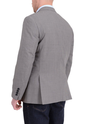 Label M BLAZERS Classic Fit Taupe Brown Basketweave Two Button Wool Blazer Sportcoat