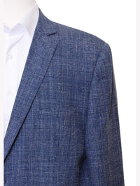 Thumbnail for Label M BLAZERS Mens Modern Fit Blue Textured Two Button Wool Blazer Sportcoat