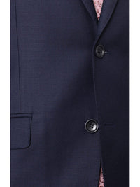 Thumbnail for Label M Label M Mens Solid Navy Blue Slim Fit Blazer Sportcoat