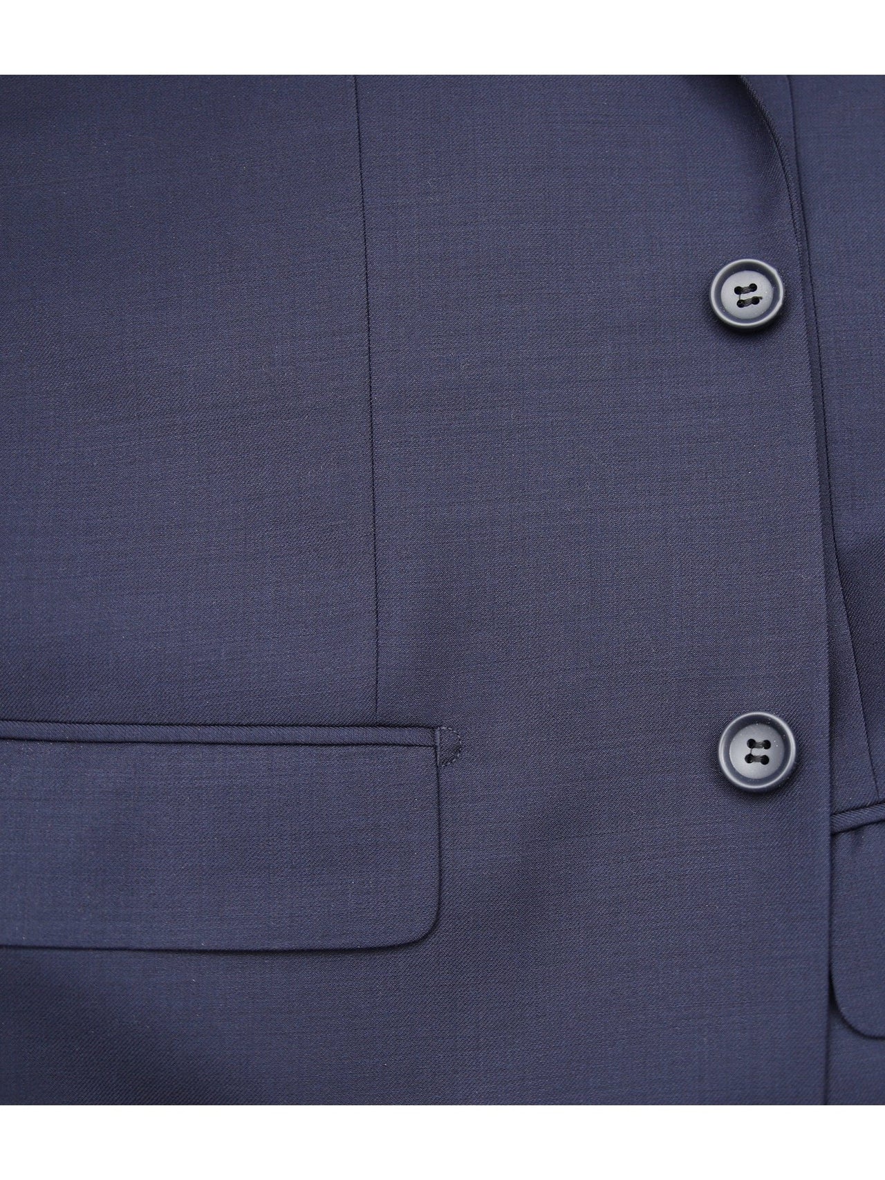 Label M Label M Mens Solid Navy Blue Two Button Wool Blazer Suit Jacket