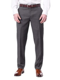 Thumbnail for Label M PANTS 32W Mens Extra Slim Fit Solid Medium Gray Flat Front Wool Dress Pants